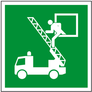 Rettungszeichen Rettungsausstieg, ISO, Folie, selbstklebend, 200 x 200mm Bild 1