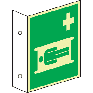 PERMALIGHT® power Fahnenschild Krankentrage, doppelseitig, ASR/ISO, Kunststoff, 200x200mm Bild 2