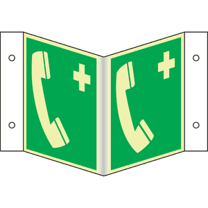 PERMALIGHT® power Nasenschild Notruftelefon, ASR / ISO, Kunststoff, 200 x 200mm Bild 2