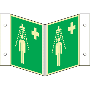 PERMALIGHT® power Nasenschild Notdusche, ASR / ISO, Kunststoff, 200 x 200mm Bild 2
