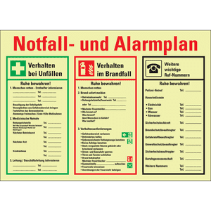 PERMALIGHT® power Notfall - und Alarmplan, mit Piktogrammen, Kunststoff, 700x500mm Bild 2