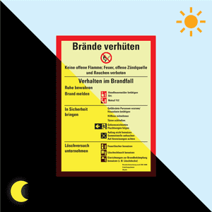 PERMALIGHT®power Aushang Brände verhüten, DIN14096, baul.Anl, Kunststoff, 210x297mm Bild 1