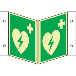 PERMALIGHT® power Nasenschild Automatisierter Externer Defibrillator (AED), ASR/ISO, Kunststoff, 200x200mm Bild 2