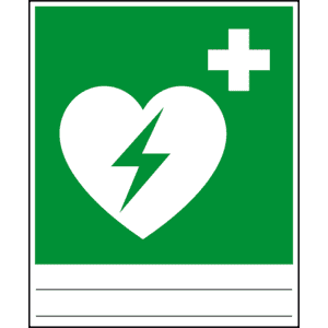 Kombi-Rettungszeichen, Automatisierter Externer Defibrillator, Ausfüllfeld, ASR/ISO, Folie, 150x180mm Bild 1