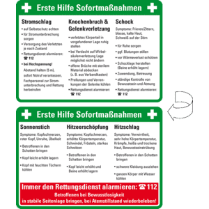Anweisungen Erste Hilfe Sofortmaßnahmen kompakt, Kunststoff, 106x74mm, 5 / Verpackungseinheit Bild 1