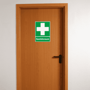 Rettungs- Kombischild Erste Hilfe, Sanitätsraum, ASR / ISO, Kunststoff, 300 x 400mm Bild 2