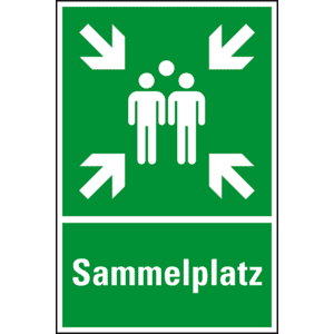 Rettungs- Kombischild Sammelstelle, ASR / ISO, Recycling- Verbundplatte, 400 x 600mm Bild 1