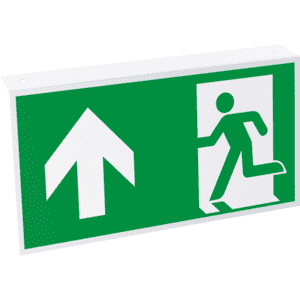 Rettungs-Fahnenschild blanko, doppelseitig, zur Deckenmontage, Kunststoff, 400x200mm Bild 3