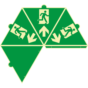 PERMALIGHT® power Pyramiden-Set Rettungszeichen Notaus.geradeaus, 2x MiniGrip, ISO Bild 2