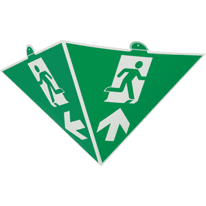 Pyramiden - Set Rettungszeichen Notausgang geradeaus, 2 Mini Grip, ISO, 1100x955mm Bild 1