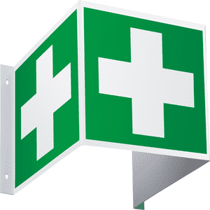Rettungsschild Erste Hilfe, 3D- Optik, ASR / ISO, Kunststoff, 200 x 200mm Bild 1