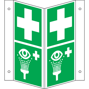 Rettungszeichen Nasenschild Erste Hilfe/Augenspüleinricht, Kunststoff, 200x400mm Bild 2
