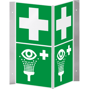 Rettungszeichen Nasenschild Erste Hilfe/Augenspüleinricht, Kunststoff, 200x400mm Bild 1