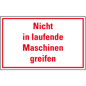 Maschinenhinweisschild Nicht in laufende Maschinen greifen, Kunststoff, 300x200mm Bild 1