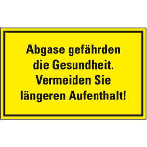 Hinweisschild Abgase gefährden die Gesundheit..., Kunststoff, 300 x 200mm Bild 1