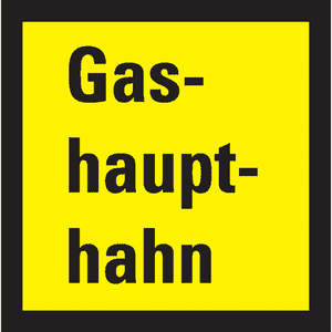 Feuerwehrzeichen Gashaupthahn, Aluminium RA0, reflektierend, 250 x 250mm Bild 1