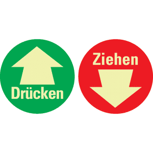 PERMALIGHT® power Türhinweis Drücken und Ziehen, doppelseitig, Folie, selbstklebend, Ø 100mm Bild 2