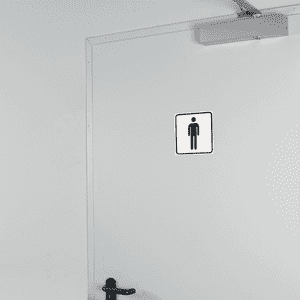 Standard Piktogramm WC Herren, weiß / schwarz, Folie, selbstklebend, 150 x 150mm Bild 2