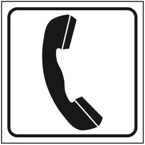 Standard Piktogramm Telefon, weiß / schwarz, Folie, selbstklebend, 150 x 150mm Bild 1