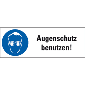 Gebots-Kombischild Augenschutz benutzen, praxisbewährt, Kunststoff, 210x74mm Bild 1