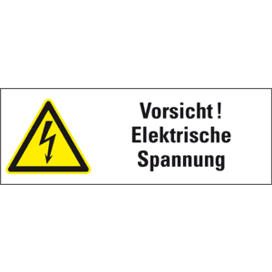 Warn- Kombischild Vorsicht! Elektrische Spannung, Folie, selbstklebend, 210 x 74mm Bild 1