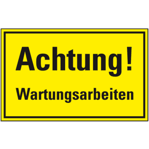 Hinweisschild Achtung! Wartungsarbeiten, Magnetfolie, 300 x 200mm Bild 1