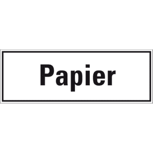 Hinweisschild Papier, weiß / schwarz, Folie, selbstklebend, 297 x 105mm Bild 1