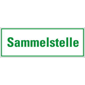Abfallkennzeichen Sammelstelle, Kunststoff, 297 x 105mm Bild 1