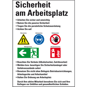 Aushang Sicherheit am Arbeitsplatz, Kunststoff, 500 x 700mm Bild 1