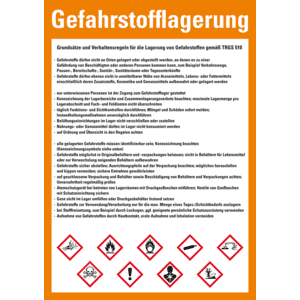 Aushang Grundsätze und Verhaltensregeln Gefahrstofflagerung, Kunststoff, 210x297mm Bild 1