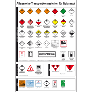Aushang Allgemeine Transportkennzeichen für Gefahrgut, Kunststoff, 400 x 600mm Bild 1