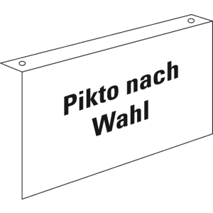 Rettungs-Fahnenschild blanko, doppelseitig, zur Deckenmontage, Kunststoff, 400x200mm Bild 1