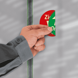 PERMALIGHT® power Türhinweis Drücken und Ziehen, doppelseitig, Folie, selbstklebend, Ø 100mm Bild 3