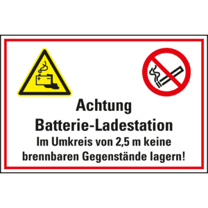 Hinweisschild Batterieladestation im Umkreis..., Folie, selbstklebend, 300 x 200mm Bild 1