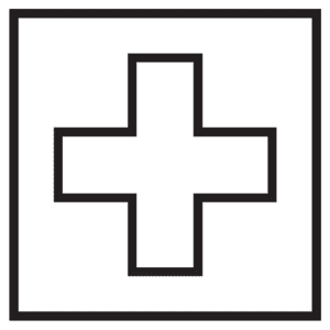 Türschild Piktogramm Erste- Hilfe- Raum, Folie, selbstklebend, 150 x 150mm Bild 1
