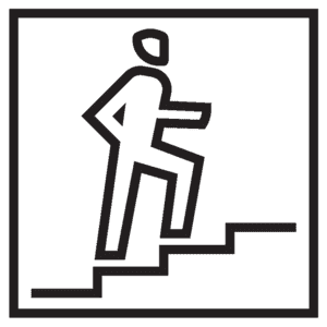 Türschild Piktogramm Treppe, Folie, selbstklebend, 150 x 150mm Bild 1
