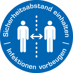 Bodenzeichen Sicherheitsabstand einhalten, R10, Bodenmarkierungsfolie, Ø 400mm Bild 1