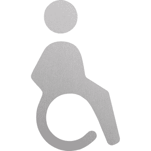 Piktogramm WC- Behinderte, ASR A4.1, Aluminium, selbstklebend, 1,5mm, Höhe 150mm Bild 1