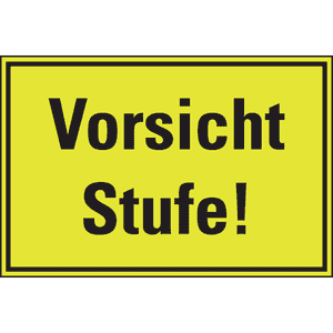 PERMALIGHT® power Türhinweisschild Vorsicht Stufe! Folie, fluoreszierend, 300x200mm Bild 2