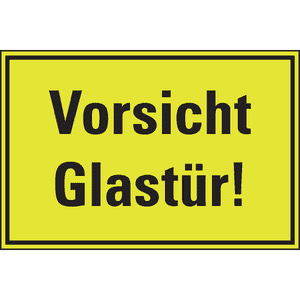 PERMALIGHT® power Türhinweisschild Vorsicht Glastür!, Folie, fluoresz, 300x200mm Bild 2