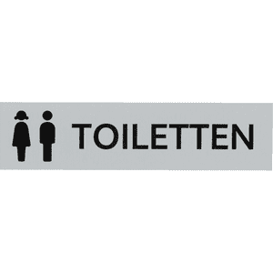 Kombi-Türschild Damen/Herren Toiletten, Pikto/Text, Aluminium, selbstklebend, 160x40mm Bild 1