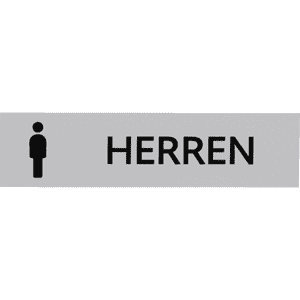 Kombi- Türschild Herren Toiletten, Pikto / Text, Aluminium, selbstklebend, 160 x 40mm Bild 1