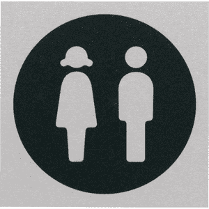 Türschild Piktogramm Damen / Herren- Toiletten, Aluminium, selbstklebend, 80 x 80mm Bild 1