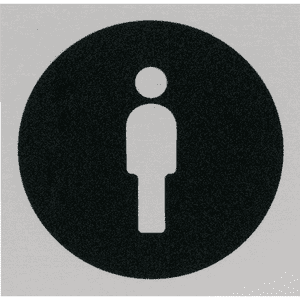 Türschild Piktogramm Herren- Toilette, Aluminium, selbstklebend, 80 x 80mm Bild 1