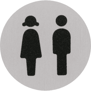 Türschild Piktogramm Damen / Herren- Toiletten, Aluminium, selbstklebend, Ø 60mm Bild 1
