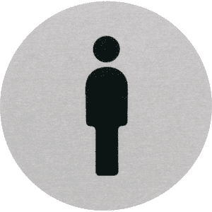 Türschild Piktogramm Herren- Toilette, Aluminium, selbstklebend, Ø 60mm Bild 1