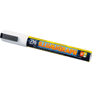 Spezialstift für Schultafellackschilder, abwischbar, weiß, Schriftstärke 6mm Bild 1
