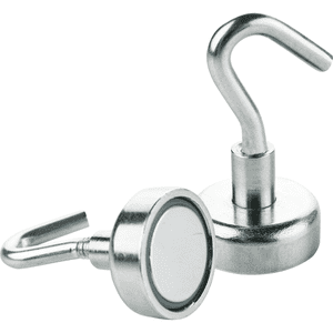 Magnethaken, zur flexiblen Mongtage, Tragkraft bis zu 10kg, Zink, Ø 20mm, 2 / Verpackungseinheit Bild 1