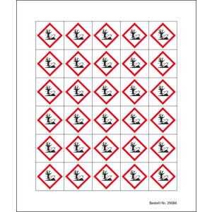 Minisymbole GHS 09 Gewässergefährdend, Folie, selbstklebend, 20x20mm, 30 / Bogen Bild 2