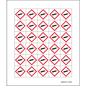Minisymbol GHS 04 Unter Druck stehende Gase, Polyesterfolie, selbst, 20x20mm, 30 / Bogen Bild 2
